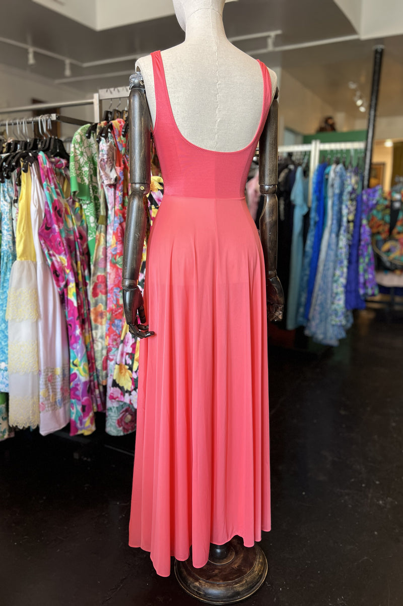 Vintage 1970s Salmon Pink Gown & Robe