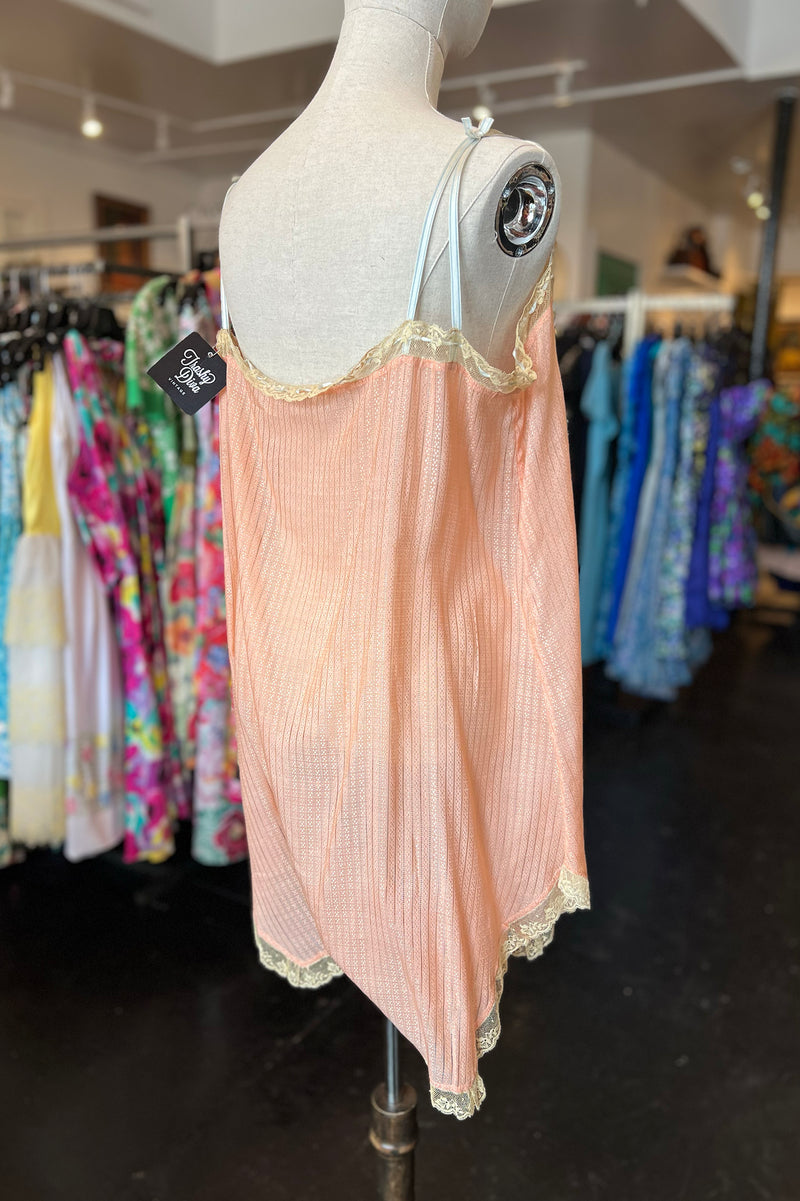 Vintage 1920s Step-in Peach Silk Slip