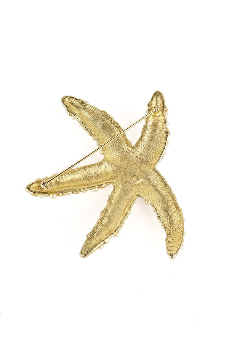 Large Vintage 1980s Les Bernard Starfish Brooch