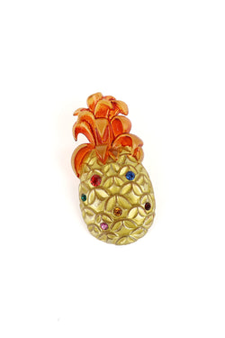 Vintage Rhinestoned Pineapple Brooch